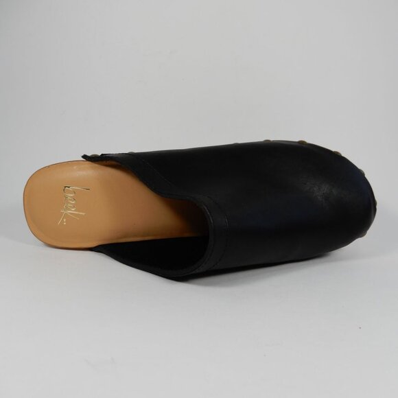Beek Woodpecker Clogs Mules Size 10 Studded Wood Platform Black Leather NEW $320 - Picture 14 of 16